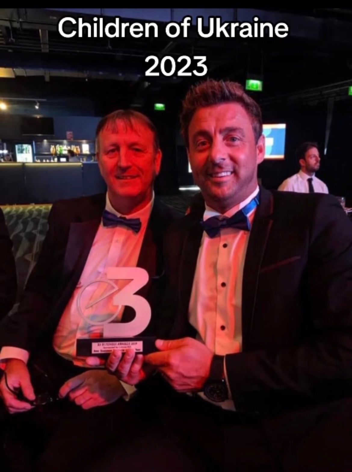 Geoff and his late son Gareth at the E3 Business Awards.
